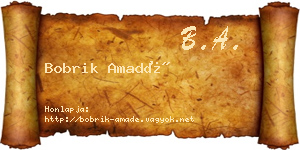 Bobrik Amadé névjegykártya